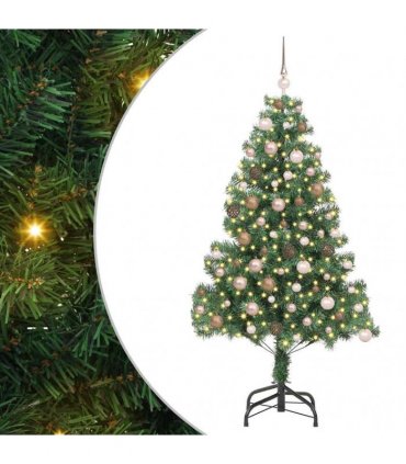 vidaXL Christmas Tree with LED Light Green 180 cm PVC and Steel