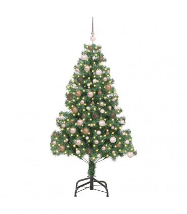 vidaXL Christmas Tree with LED Light Green 180 cm PVC and Steel