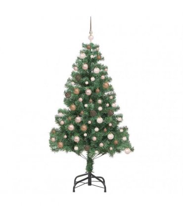 vidaXL Christmas Tree with LED Light Green 180 cm PVC and Steel