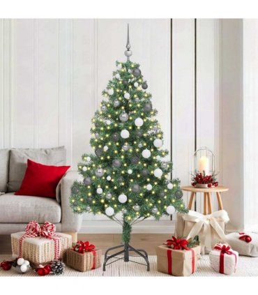 vidaXL Christmas Tree with LED Light Green 180 cm PVC and Steel