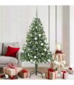 vidaXL Christmas Tree with LED Light Green 180 cm PVC and Steel