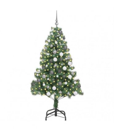 vidaXL Christmas Tree with LED Light Green 180 cm PVC and Steel