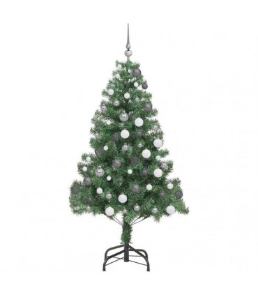 vidaXL Christmas Tree with LED Light Green 180 cm PVC and Steel