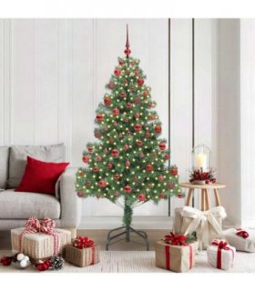 vidaXL Christmas Tree with LED Light Green 180 cm PVC and Steel