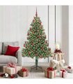 vidaXL Christmas Tree with LED Light Green 180 cm PVC and Steel