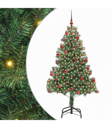 vidaXL Christmas Tree with LED Light Green 180 cm PVC and Steel
