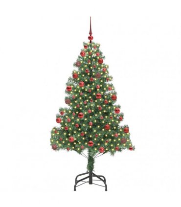 vidaXL Christmas Tree with LED Light Green 180 cm PVC and Steel