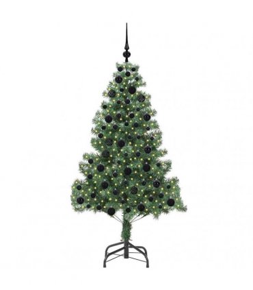 vidaXL Christmas Tree with LED Light Green 180 cm PVC and Steel