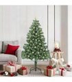 vidaXL Christmas Tree with LED Light Green 180 cm PVC and Steel