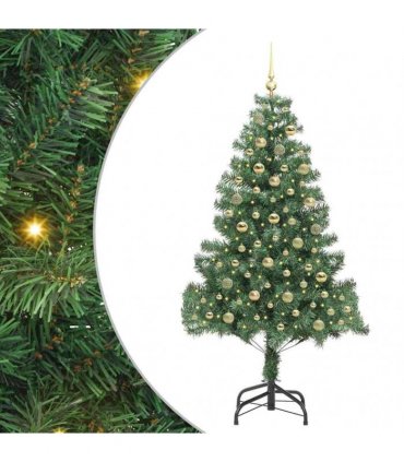 vidaXL Christmas Tree with LED Light Green 180 cm PVC and Steel