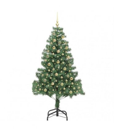 vidaXL Christmas Tree with LED Light Green 180 cm PVC and Steel