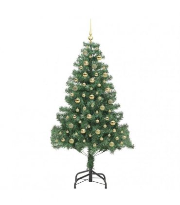 vidaXL Christmas Tree with LED Light Green 180 cm PVC and Steel
