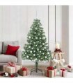 vidaXL Christmas Tree with LED Light Green 180 cm PVC and Steel