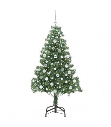 vidaXL Christmas Tree with LED Light Green 180 cm PVC and Steel
