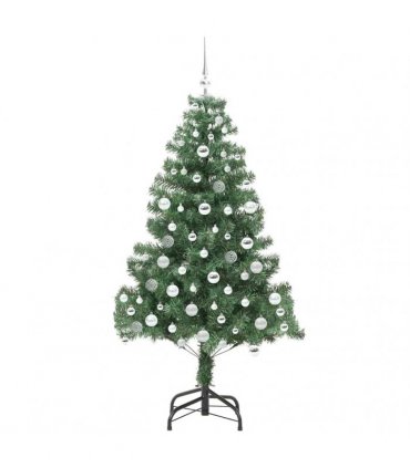 vidaXL Christmas Tree with LED Light Green 180 cm PVC and Steel