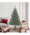 vidaXL Christmas Tree with LED Light Green 180 cm PVC and Steel