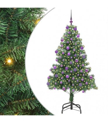 vidaXL Christmas Tree with LED Light Green 180 cm PVC and Steel