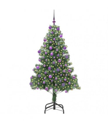 vidaXL Christmas Tree with LED Light Green 180 cm PVC and Steel