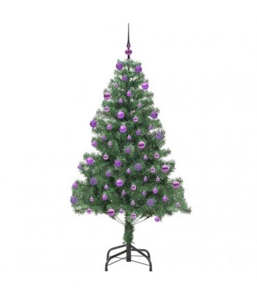 vidaXL Christmas Tree with LED Light Green 180 cm PVC and Steel