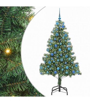 vidaXL Christmas Tree with LED Light Green 180 cm PVC and Steel
