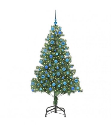 vidaXL Christmas Tree with LED Light Green 180 cm PVC and Steel