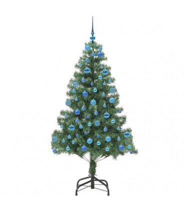 vidaXL Christmas Tree with LED Light Green 180 cm PVC and Steel