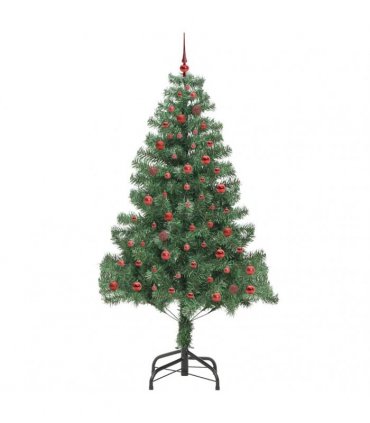 vidaXL Christmas Tree with LED Light Green 210 cm PVC and Steel