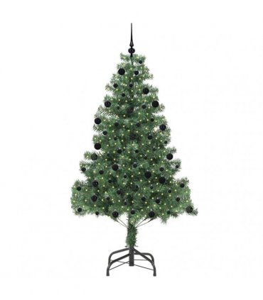 vidaXL Christmas Tree with LED Light Green 210 cm PVC and Steel