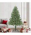 vidaXL Christmas Tree with LED Light Green 210 cm PVC and Steel