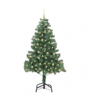 vidaXL Christmas Tree with LED Light Green 210 cm PVC and Steel