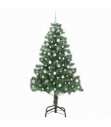 vidaXL Christmas Tree with LED Light Green 210 cm PVC and Steel
