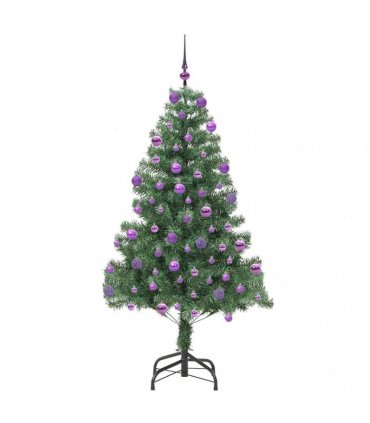 vidaXL Christmas Tree with LED Light Green 210 cm PVC and Steel