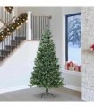 vidaXL Christmas Tree with LED Light Green 240 cm PVC and Steel