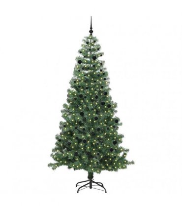vidaXL Christmas Tree with LED Light Green 240 cm PVC and Steel