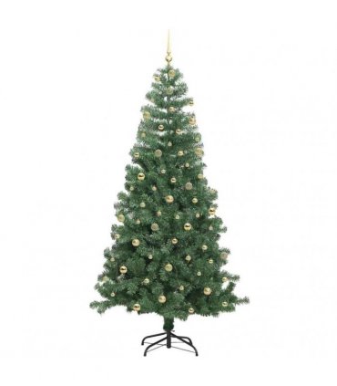 vidaXL Christmas Tree with LED Light Green 240 cm PVC and Steel