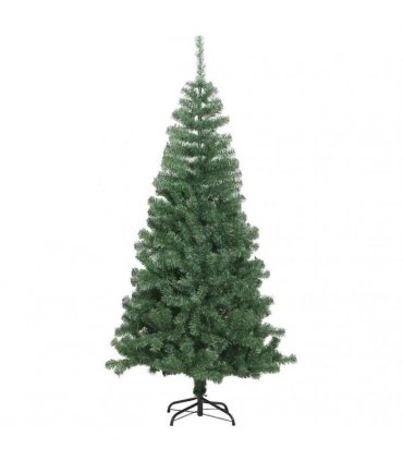 vidaXL Christmas Tree with LED Light Green 240 cm PVC and Steel