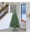 vidaXL Christmas Tree with LED Light Green 240 cm PVC and Steel