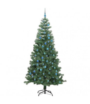 vidaXL Christmas Tree with LED Light Green 240 cm PVC and Steel