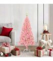 vidaXL Christmas Tree with LED Light Pink 120 cm PVC and Steel