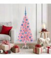 vidaXL Christmas Tree with LED Light Pink 120 cm PVC and Steel