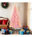 vidaXL Christmas Tree with LED Light Pink 180 cm PVC and Steel