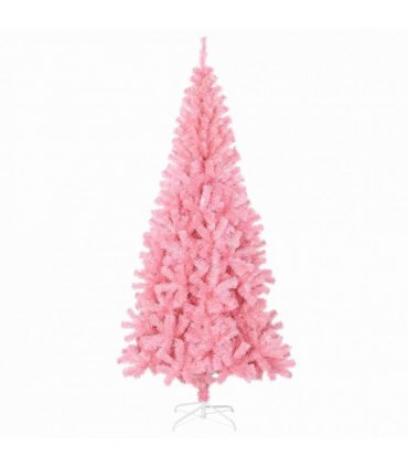 vidaXL Christmas Tree with LED Light Pink 180 cm PVC and Steel
