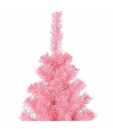 vidaXL Christmas Tree with LED Light Pink 180 cm PVC and Steel