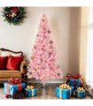 vidaXL Christmas Tree with LED Light Pink 180 cm PVC and Steel