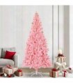 vidaXL Christmas Tree with LED Light Pink 240 cm PVC and Steel