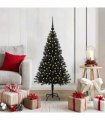 vidaXL Christmas Tree with LED Light Black 120 cm PVC and Steel