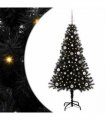 vidaXL Christmas Tree with LED Light Black 150 cm PVC and Steel