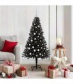 vidaXL Christmas Tree with LED Light Black 150 cm PVC and Steel
