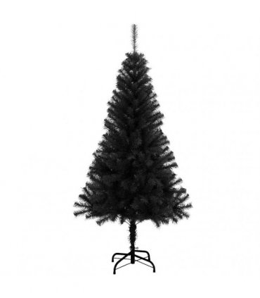 vidaXL Christmas Tree with LED Light Black 150 cm PVC and Steel