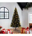 vidaXL Christmas Tree with LED Light Black 180 cm PVC and Steel